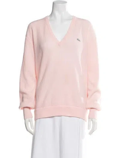 Pre-owned Lacoste V-neck Sweater In Pink