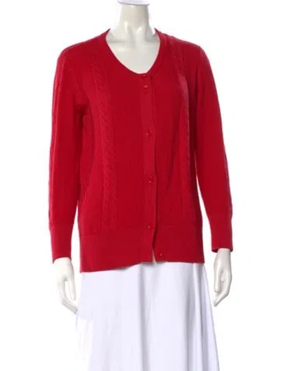 Pre-owned Lacoste V-neck Sweater In Red