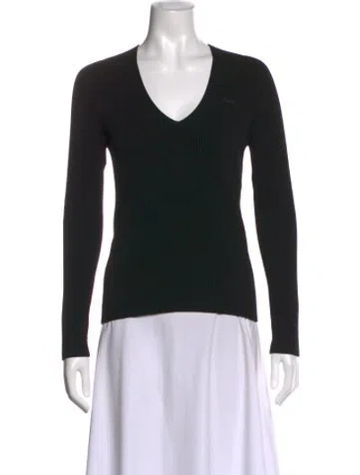 Pre-owned Lacoste V-neck Sweater W/ Tags In Black