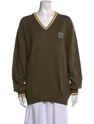 Pre-owned Lacoste V-neck Sweater W/ Tags In Green