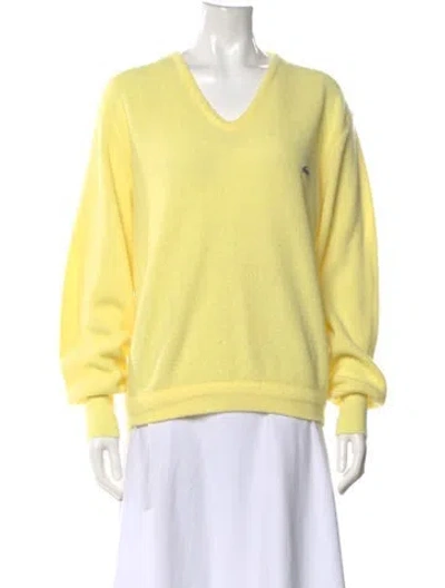 Pre-owned Lacoste V-neck Sweater In Yellow