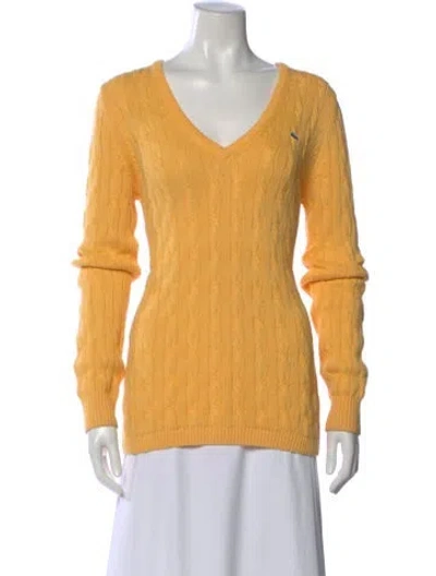 Pre-owned Lacoste V-neck Sweater In Yellow