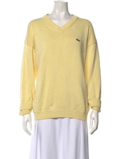 Pre-owned Lacoste V-neck Sweater In Yellow