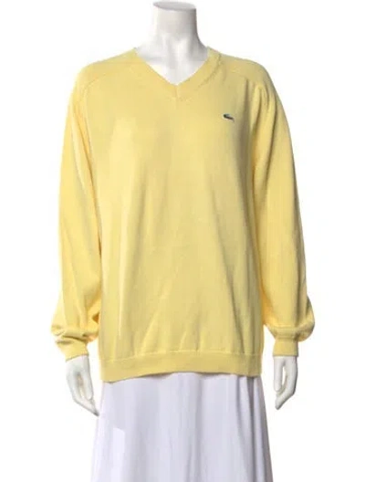 Pre-owned Lacoste V-neck Sweater In Yellow