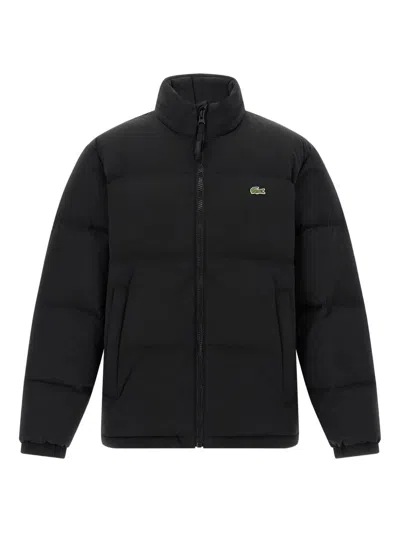 Lacoste Water-repellent Down Jacket With Packable Hood Clothing In Black