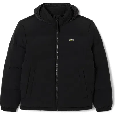 Lacoste Water Repellent Down Puffer Jacket In Black