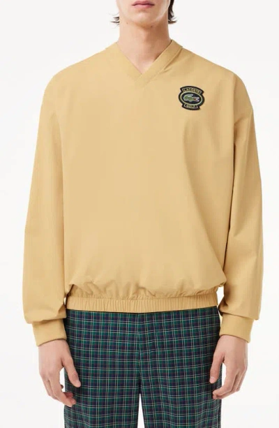 Lacoste Men's Loose Fit Golf Windbreaker Sweatshirt - 4xl - 9 In Beige