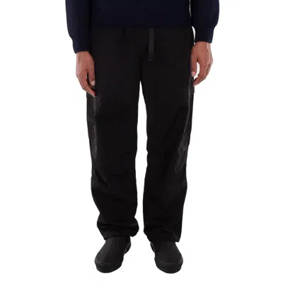 Lacoste Water Repellent Taffeta Relaxed Cargo Pants In Black