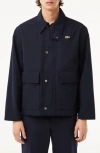 Lacoste Water Resistant Utility Jacket In Blue