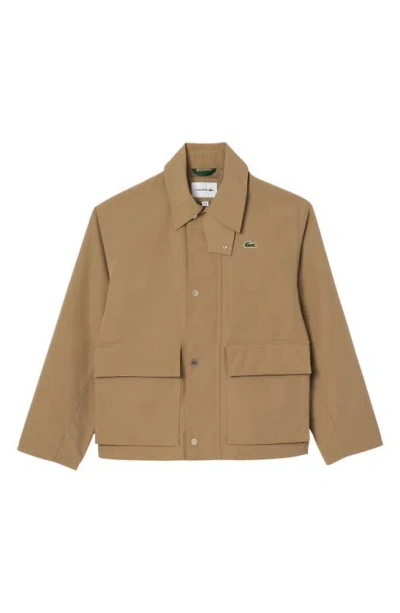 Lacoste Water Resistant Utility Jacket In Ladigue/ Farine