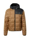 Lacoste Waterproof Colour-block Puffer Jacket In Brown