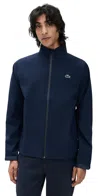 Lacoste Collar Ribbed Cuffs Jacket In Marine/marine