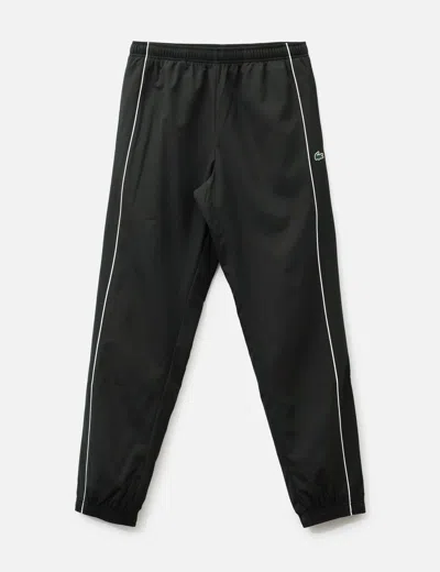 Lacoste Water-repellent Trim Accent Sport Sweatpants In Black