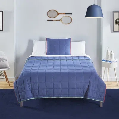 Lacoste Westover Cotton Modal Blend 3-piece Quilt Set In Blue