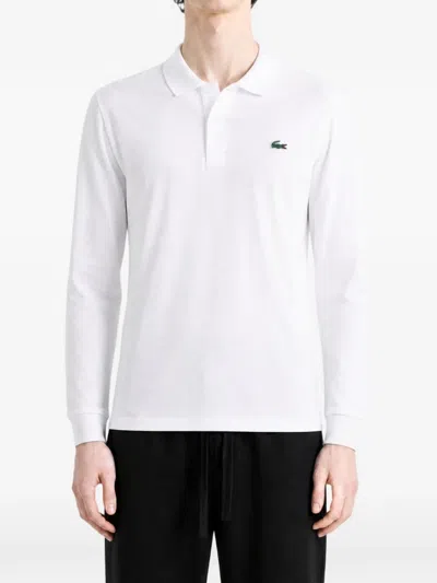 Lacoste White Classic Fit Long Sleeve L.12.12 Polo