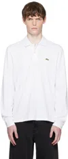 Lacoste White Classic Fit Long Sleeve L.12.12 Polo In White
