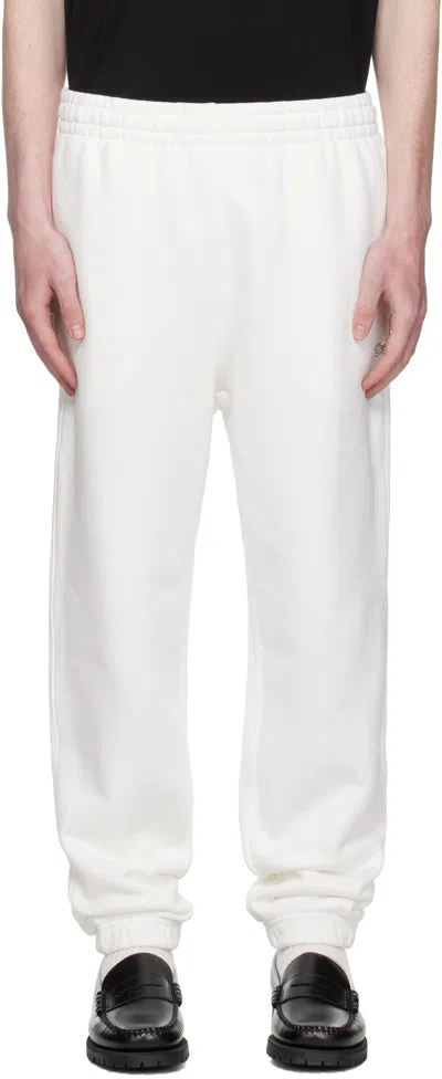 Lacoste White Fleece Sweatpants