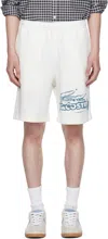 Lacoste Mens Printed Two-slip-pockets Cotton-blend Shorts White In White