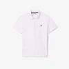 LACOSTE WHITE MEN'S POLE REGULAR LACOSTE FIT IN ECOLOGICAL STRETCH COTTON