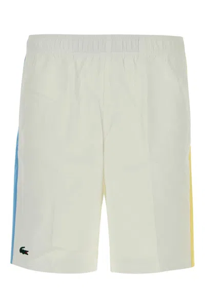 LACOSTE LACOSTE WHITE POLYESTER BERMUDA SHORTS