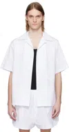 Lacoste White Runway Relaxed Fit Badge Shirt In White 001