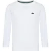 Lacoste White T-shirt For Boy With Crocodile In White