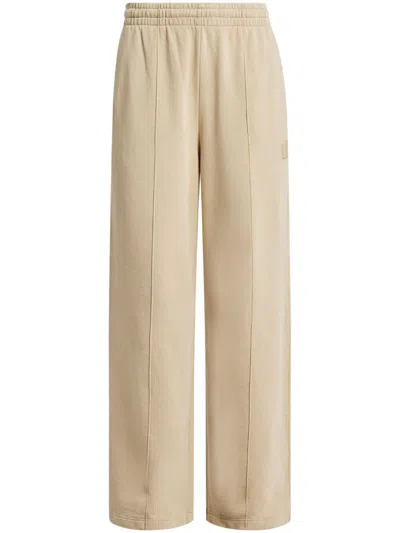 Lacoste Wide-leg Badge Track Pants In Neutrals