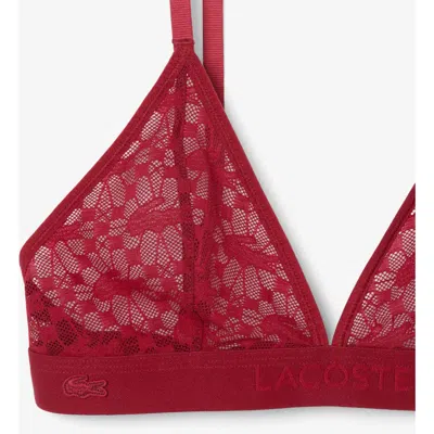 Lacoste Wireless Lace Bra In Red