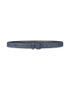 Lacoste Woman Belt Midnight Blue Size 36 Cow Leather