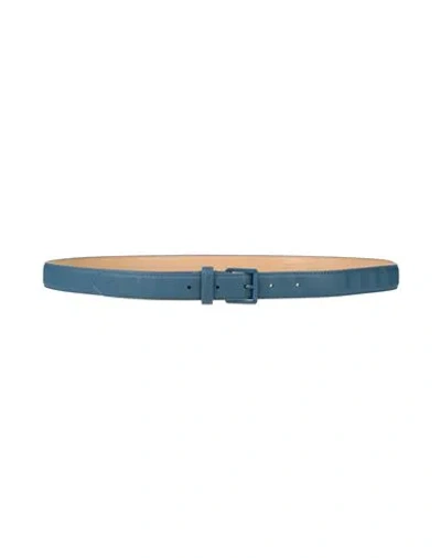 Lacoste Woman Belt Pastel Blue Size 39.5 Polyurethane