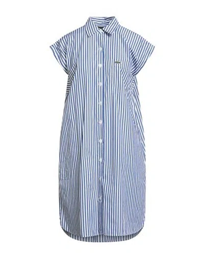 Lacoste Woman Midi Dress Blue Size 6 Cotton