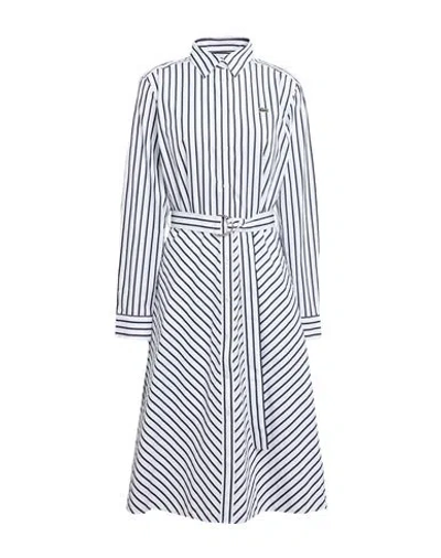 Lacoste Woman Midi Dress White Size 6 Cotton