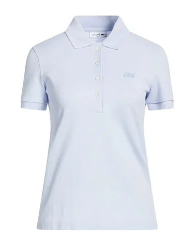 Lacoste Woman Polo Shirt Sky Blue Size 6 Cotton, Elastane