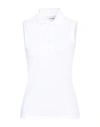 Lacoste Woman Polo Shirt White Size 8 Cotton, Elastane