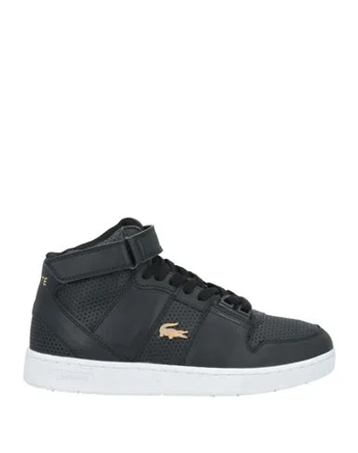 Lacoste Woman Sneakers Black Size 6 Leather, Textile Fibers