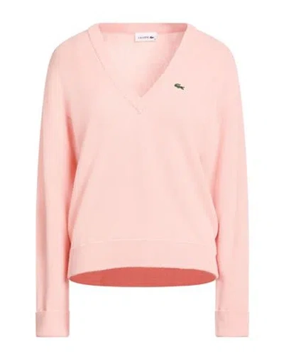 Lacoste Woman Sweater Pink Size 4 Wool