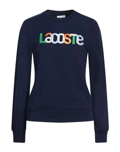 Lacoste Woman Sweatshirt Navy Size 0 Cotton In Black