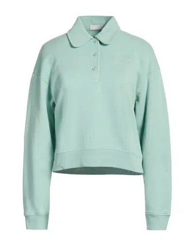 Lacoste Woman Sweatshirt Turquoise Size 6 Cotton In Green