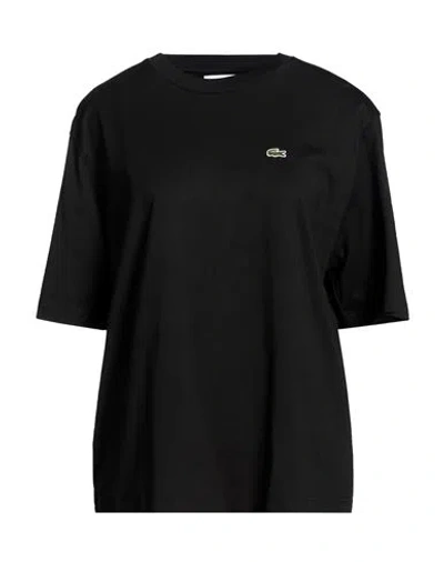 Lacoste Woman T-shirt Black Size 14 Cotton