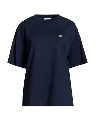 Lacoste Woman T-shirt Midnight Blue Size 14 Cotton