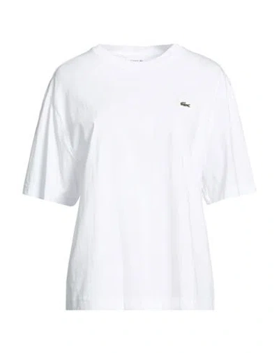 Lacoste Woman T-shirt White Size 14 Cotton