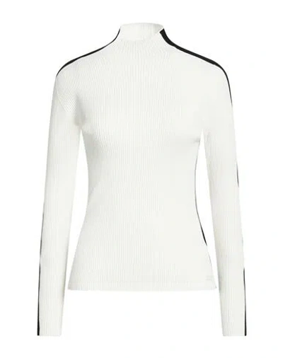Lacoste Woman Turtleneck Off White Size 6 Rayon, Polyester