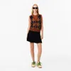 Lacoste Women's 3d Ribbed Knit Flared Skirt - 40 In Black