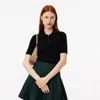 Lacoste Women's 3d Ribbed Knit Polo - 34 In Black