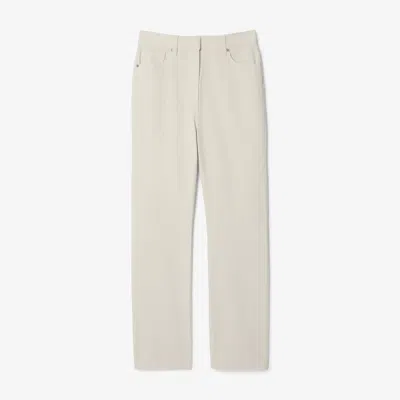 Lacoste Women's Slim Fit High Waist Denim Pants - 33 In Neutral