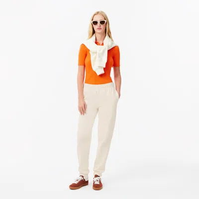 Lacoste Women's Back Pocket Embroidery Sweatpants - 40 In White