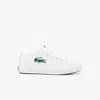 Lacoste Crocodile-embossed Leather Sneakers In White