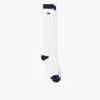 Lacoste Women's Long Embroidered Golf Socks  - M/l In White
