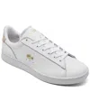 Lacoste Carnaby Pro Womens Leather Low Top Casual And Fashion Sneakers In White,light Brown