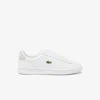 Lacoste Crocodile-embossed Leather Sneakers In White